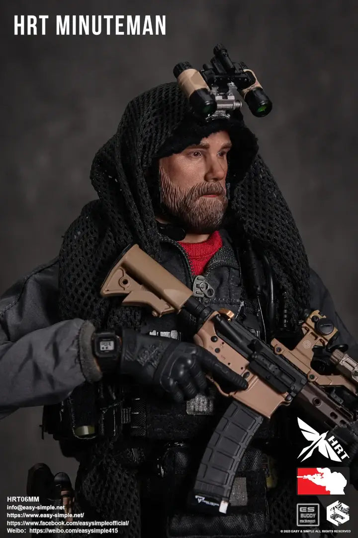 HRT 1/6 Minuteman Figure, tactical vest, bodyarmor vest, multicam, mlok, cnc, MOLLE, PAL, military, police, law enforcement, infantary, Tactical Gear, Plate Carrier, Chest Harness, Placard, Tactical Training, Weapon Mounted Light,