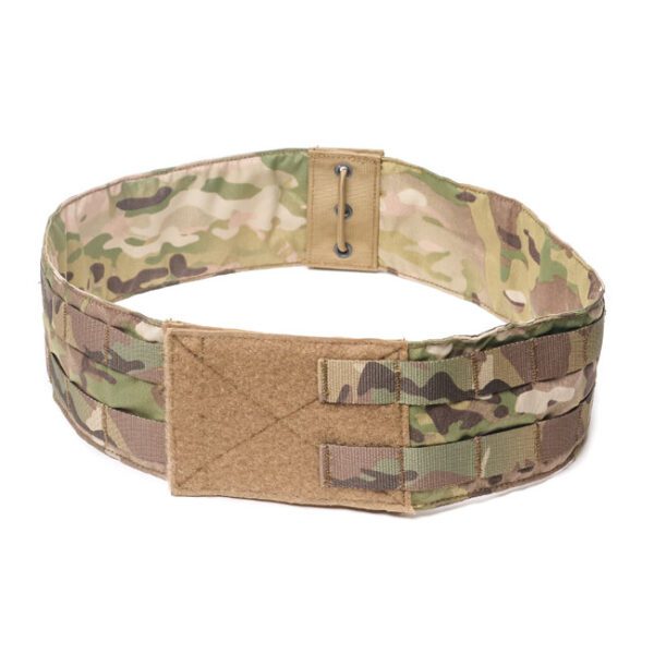 HRT 2-Band Molle Cummerbund <ul> <li>Constructed of 500D Cordura nylon</li> <li>Fully adjustable with rear bungee lacing system to accommodate most sizes</li> <li>Two rows of PALS webbing on each exterior side to customize your kit with MOLLE pouches</li> <li>Cummerbund fits most carriers on the market with rear pass through pocket (Will not work with the LBAC Plate Carrier)</li> <li></li> </ul> HRT Tactical Gear