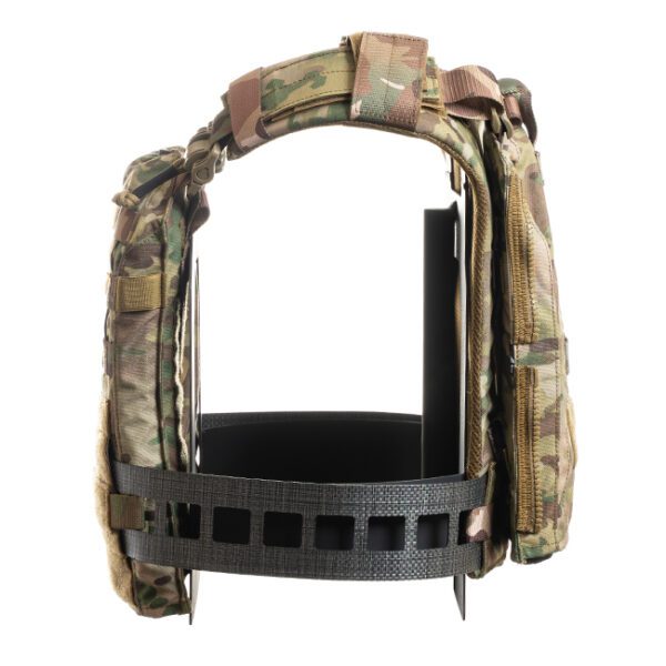 HRT LBAC Plate Carrier <ul> <li>Chassis System “one-size-fits-all”</li> <li>Rigid cummerbund for load bearing support</li> <li>Proprietary Dual back panel zippers for user configuration</li> <li>Quick Release shoulder buckle can be configured to the left, right or removed</li> <li>500 Denier Cordura placard Double Stitched outer carrier</li> <li>Ultra light-weight yet comfortable base system for every day deployment</li> <li>Dual YKK zipper sections to add mission specific panels</li> <li>Air flow channel keeps wearer cool. Optional Velcro pontoons or spacers can further extend comfort to long period of use.</li> <li>LE Carrier fits 10”x12” or SAPI Large</li> <li>X-Large Carrier fits 11”x14” or X-Large SAPI plates</li> </ul> HRT Tactical Gear