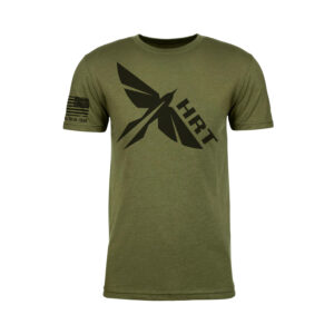 HRT Logo Military Green T-Shirt, HRT, Tactical Gear, Military shirts, American flag shirts, mlok, cnc, MOLLE, PAL, military, police, law enforcement, infantary,