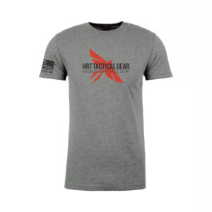 HRT Logo t-shirt, Logo t-shirt Gray, Shirts with american flag, mlok, cnc, MOLLE, PAL, military, police, law enforcement, infantary